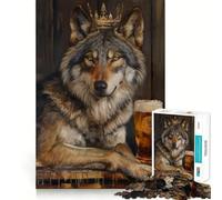 Wolf King Crown Pint Beer 1000 Piece Jigsaws for Adults Think Training Play Tight Lock No Loose Pieces Unique Gift for Stress Relief (38x26cm)