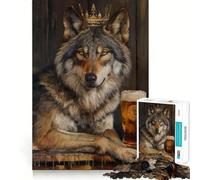 Wolf King Crown Pint Beer 1000 Piece Puzzle For Adults Problem Solving Toy Professional Grade Cutting Relaxing Indoor Group Activity (38x52cm)