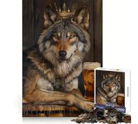 Wolf King Crown Pint Beer 1000 Pieces Puzzles for Adults Clear Thinking Stress Relief Fun Precise Edges Lovely Gift (50x75cm)