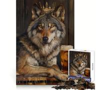 Wolf King Crown Pint Beer Puzzles for Teenagers 1000 Piece Logic Practice Calm Downtime Clean Edges Ideal Present (38x52cm)