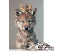 Wolf King Crown Puzzle Jigsaws 500 Pieces for Adults Wooden Puzzles Family Fun Jigsaws Puzzles 500pcs (52x38cm)