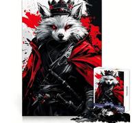 Wolf King Samurai 1000 Piece Jigsaws for Teenagers Puzzle Recall Skill Restful Escape Crisp Edges Cozy Xmas Gift (50x75cm)