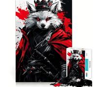 Wolf King Samurai Adult Jigsaw1000 Pieces Mental Recall Game High Accuracy Cutting Craft Quiet Time Mind Exercise at Home (38x52cm)