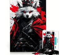 Wolf King Samurai Jigsaw Puzzle 1000 Piece Mental Exercise Fun Seamless Fit Precise Pieces Engaging Way to Pass Free Hours (38x26cm)