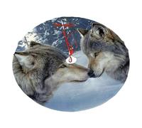 Wolf Kiss In Winter Print Christmas Tree Skirt For Christmas, New Year Halloween Celebrations