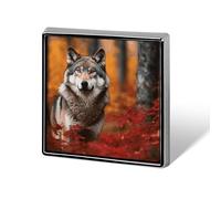 Wolf Lapel Pin Brooches Square Fashion Brooch Pin Cute Button Badges Alloy Button Pins Enamel Pins Metal Pinback for Hat Shirt Clothing Bags
