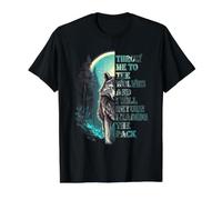Wolf Leader Quote Throw Me to the Wolves Motivation Value Graphic T-Shirt, Men, Black, S