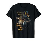 Wolf Leader Quote Throw Me to the Wolves Motivation Value Graphic T-Shirt, Men, Black, S