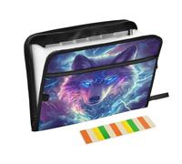 Wolf Lightning Expanding File Folder A4,13 Pockets File Organiser, Paperwork A4 Plastic Wallet Document Storage Expander for School,Office and Home