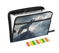 Wolf Lightning Expanding File Folder A4,13 Pockets File Organiser, Paperwork A4 Plastic Wallet Document Storage Expander for School,Office and Home