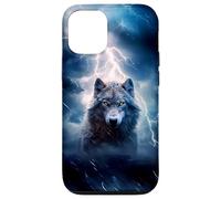 Wolf Lightning Storm Thunderstorm Wolf Lovers Design Case for iPhone 12/12 Pro