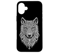 Wolf Lone Wolf Pack Head Howling Wolves Black Case for iPhone 16 Plus