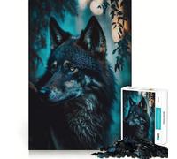 Wolf Looks Out Forest Adults 1000 Piece Jigsaw Puzzle Think Exercise Game Zero Gap Bonding Activity for Loved Ones (50x75cm)