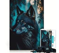 Wolf Looks Out Forest Teenagers 1000 Pieces Puzzle Memory Fun Game Clean Cut Sturdy Components Portable Travel Friendly Fun Game (38x52cm)