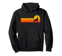 Wolf Lover Vintage Retro Howling Grey Wolves Pack Pullover Hoodie