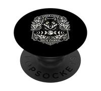Wolf Lunar Cycle Moon Phases Celestial Mystical Floral Goth PopSockets Adhesive PopGrip