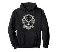Wolf Lunar Cycle Moon Phases Celestial Mystical Floral Goth Pullover Hoodie