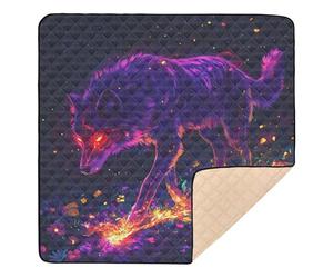 Wolf Magic Fantasy Art Soft Thick Baby Playmat for Indoor Outdoor Waterproof Tummy Time Activity Mat for Baby Kids Toddlers Infants, 50'' x 50''