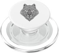 Wolf Mandala Tattoo Art PopSockets PopGrip for MagSafe
