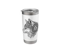 Wolf Mandala Tattoo Art Stainless Steel Insulated Tumbler