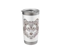 Wolf Mandala Tattoo Art Stainless Steel Insulated Tumbler