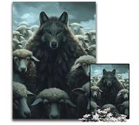 Wolf Mask Sheep Art Jigsaws 1000 Pieces for Adults Impossible Jigsaw Puzzles for Adults Brain Teaser Adult Game Family Interactive Activity 1000 PCS(75x50cm)
