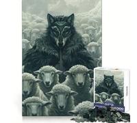 Wolf Mask Sheep Leader Adults Puzzles 1000 Piece Jigsaws Strategic Think Mindful Escape Precise Fit Nice Gift (50x75cm)