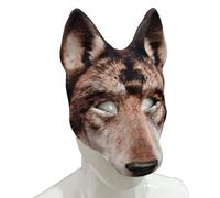 Wolf Masque - Realistic Animal Face Mask | Werewolf Mask Comfortable Fabric+EVA Design (10.24x7.87) | Unobstructed Vision for Halloween & Cosplay | Lightweight Fits Teens & Adults