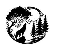 Wolf Metal Wall Sign, Metal Wolf Sculpture,Animal Wall Silhouette | Unique Howling Wolf Wall Art, Creative Animal Statues Art Artistic For Garden