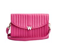 Wolf Mimi Collection Leather Pink Crossbody Bag with Wristlet and Lanyard - Pink WFF-089
