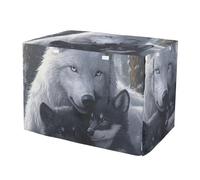 Wolf Mom Dog Crate Covers Washable Pet Cage Cover with Openings, Reduces Barking Small