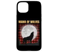 Wolf Mom - Mama Of Wolves - Red Plaid Matching Pajama - Gift Case for iPhone 15 Plus