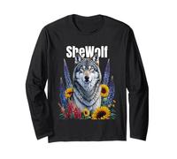 Wolf Mom "SheWolf" Girl who Loves Wolves Daughter Feminist Long Sleeve T-Shirt