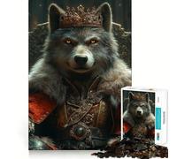 Wolf Monarch of The Wild Adults 1000 Piece Jigsaw Puzzle Recall Fun Play Premium Laser Cut Quality Quiet Time Mind Exercise at Home (50x75cm)