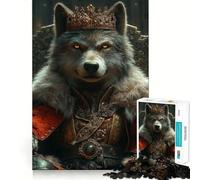 Wolf Monarch of The Wild Jigsaw Puzzle 1000 Piece Focus Boost Fun Advanced Laser Cutting Tech Travel-friendly Brain Game Gift (38x26cm)