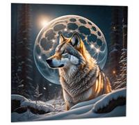Wolf Moon Card - Wolf Greeting Birthday Card 145 x 145mm
