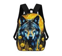 Wolf Moon Dandelions Backpack, 3D Printed School Bag, School Lunch Bag, Travel Backpack, Friends Backpack, School Backpack for Girls And Boys 17inch