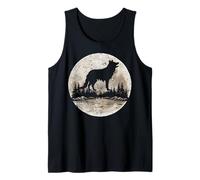 Wolf Moon Forest Nature Mountain Lover Outdoor Hiker Camper Tank Top