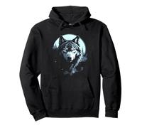 Wolf Moon Forest Wildlife Nature Gifts for Men Women Pullover Hoodie