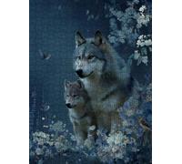 Wolf Moon Jigsaw Puzzle 6000 Piece, Puzzles for Adults 6000, The Impossible Challenge, Jigsaw Puzzle Games Classic Educational, Wooden Puzzles, for Home Wall Decoration Gift FNKL1-637