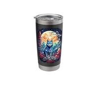 Wolf Moon Mountains Geometric Stainless Steel Insulated Tumbler
