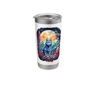 Wolf Moon Mountains Geometric Stainless Steel Insulated Tumbler