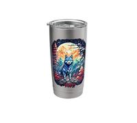 Wolf Moon Mountains Geometric Stainless Steel Insulated Tumbler