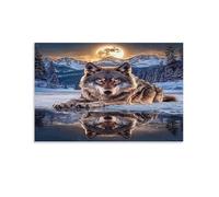Wolf Moon Night,1000-piece adult puzzle,Classic Children's Jigsaw Puzzles,Challenging and difficult puzzles for adults and teenagers,50x70cm