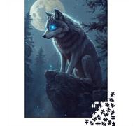 Wolf Moon Night-2 Jigsaw 1000 Pieces, Animal Theme Puzzle for Adults, Thoughtful Gift Idea, 52x38cm/1000pcs