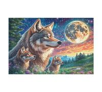 Wolf Moon Night Forest 1000 Piece Jigsaw Puzzle for Adults Teens Happy Time Post Work Wind Down Mind Calming Whimsical Design for Friends 1000 PCS