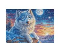 Wolf Moon Night Forest 300 Piece Jigsaw Puzzle for Adults Jigsaw After School Activity for Teens Stress Buster Whimsical Gift Idea Stylish Home Decor 300 PCS