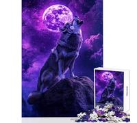 Wolf Moon Night Howl- 1000 Piece Jigsaw Puzzles Strengthen Cognitive Ability And Skill Soothing Serene Leisure Play (38x26cm)