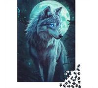 Wolf Moon Night Jigsaw Puzzle 1000 Pieces for Adults, Wolf Themed Animal Theme, Relaxing Challenge, 70x50cm/1000pcs
