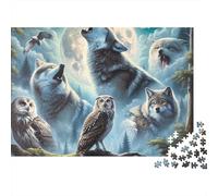 Wolf Moon Night Puzzle 1000 Pieces Adults Creative Fun Leisure Hobby Relax Gift Box Eco-Friendly 70x50cm/1000pcs